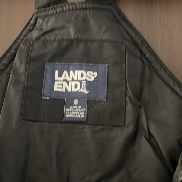 Lands’ End Little Kids Iron Knee Insulated Winter Snow Bibs in Black - Picture 3 of 5